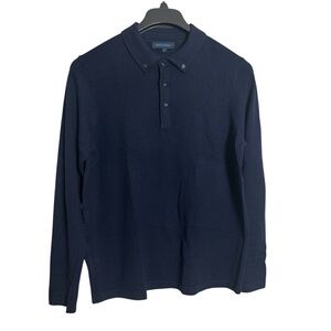 Patrick Assaraf Super Fine Merino Polo Sweater Nightscape Size M